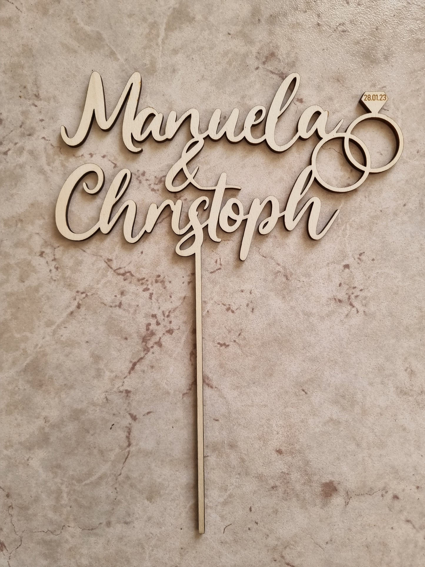 Caketopper Hochzeit mit Ringen